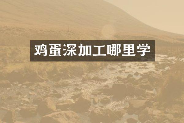 鸡蛋深加工哪里学