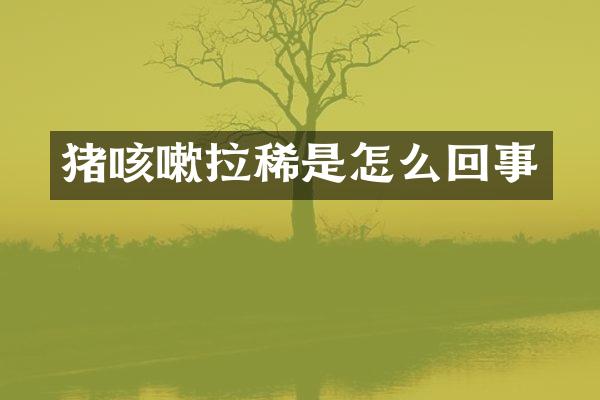 猪咳嗽拉稀是怎么回事
