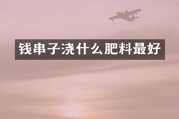 钱串子浇什么肥料最好