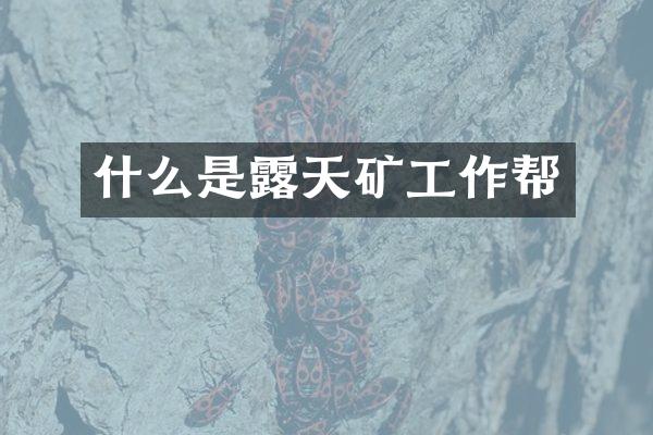 什么是露天矿工作帮