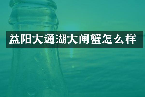 益阳大通湖大闸蟹怎么样