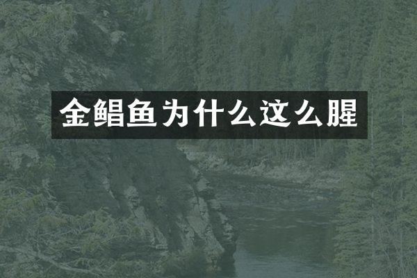 金鲳鱼为什么这么腥