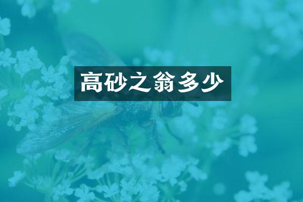 高砂之翁多少