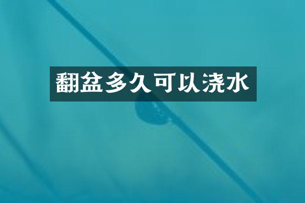 翻盆多久可以浇水