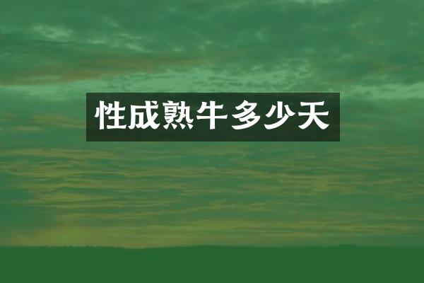 性成熟牛多少天