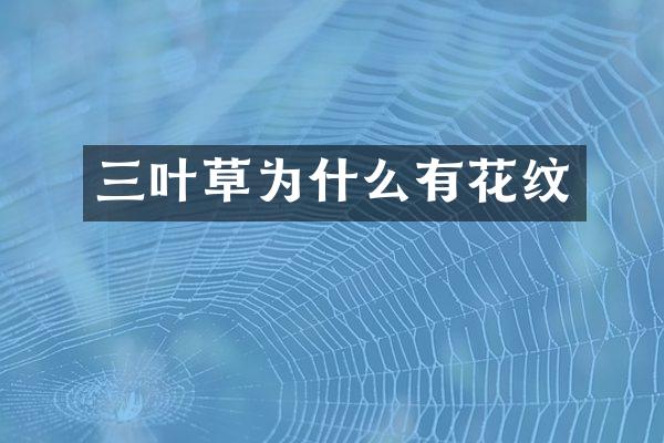 三叶草为什么有花纹