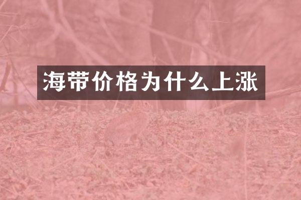 海带价格为什么上涨