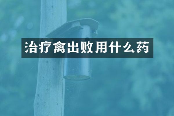 治疗禽出败用什么药