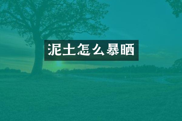 泥土怎么暴晒