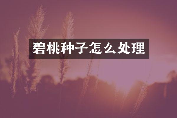 碧桃种子怎么处理