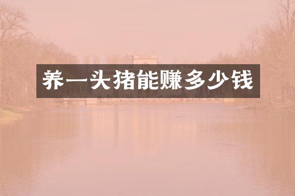 养一头猪能赚多少钱