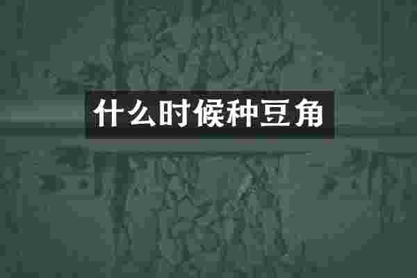 什么时候种豆角
