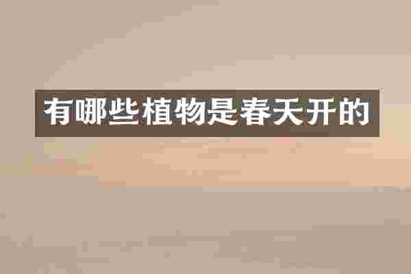 有哪些植物是春天开的