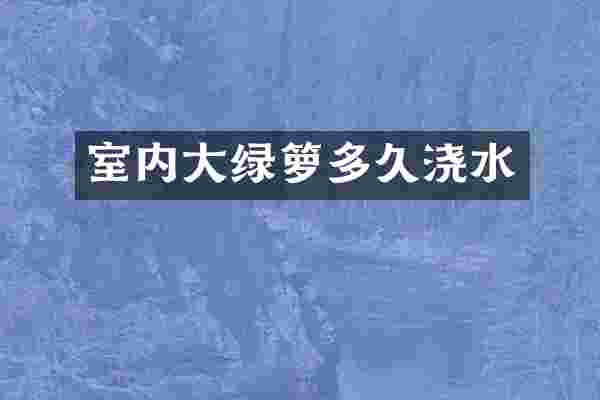 室内大绿箩多久浇水