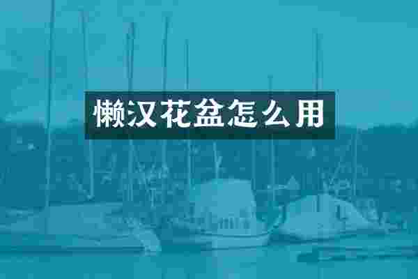 懒汉花盆怎么用