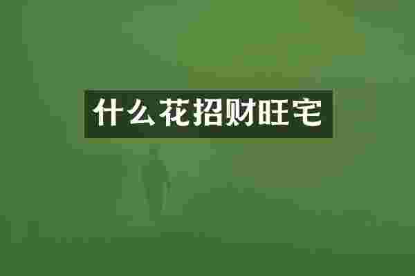 什么花招财旺宅