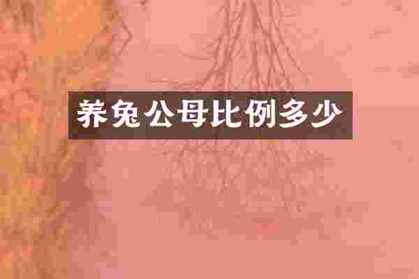 养兔公母比例多少