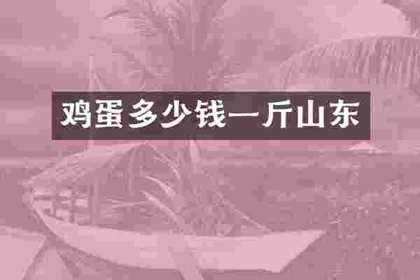 鸡蛋多少钱一斤山东