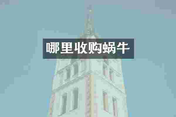 哪里收购蜗牛