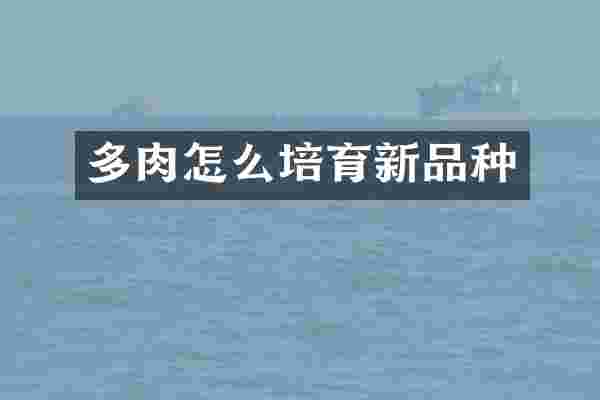 多肉怎么培育新品种
