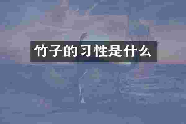竹子的习性是什么