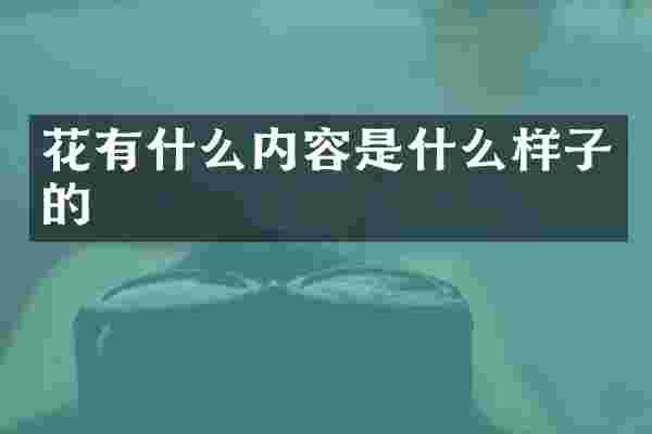 花有什么内容是什么样子的