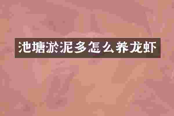 池塘淤泥多怎么养龙虾