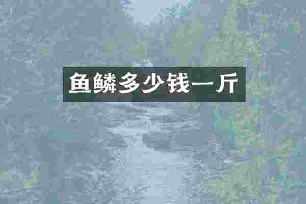 鱼鳞多少钱一斤