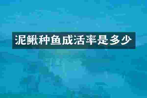 泥鳅种鱼成活率是多少