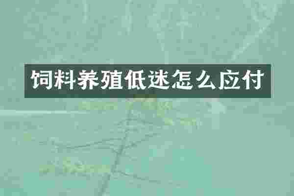 饲料养殖低迷怎么应付