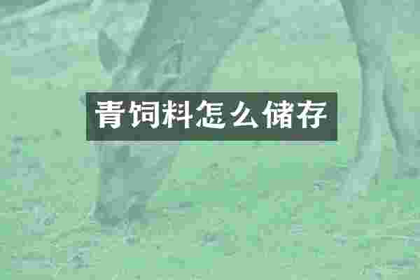青饲料怎么储存