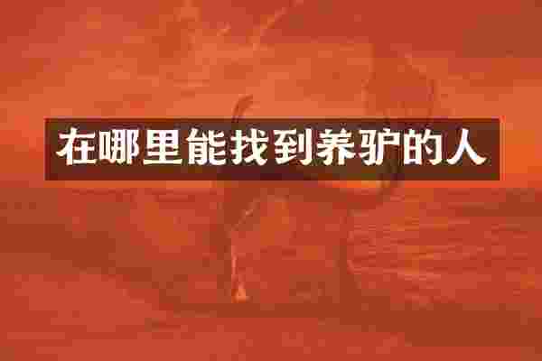 在哪里能找到养驴的人