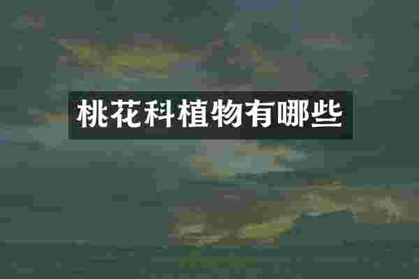 桃花科植物有哪些