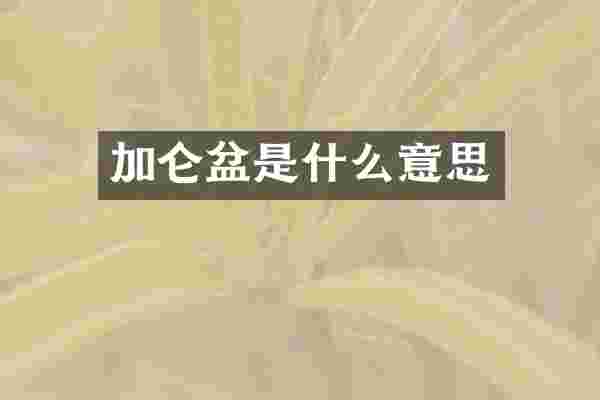 加仑盆是什么意思