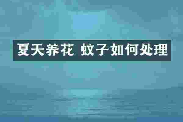 夏天养花 蚊子如何处理
