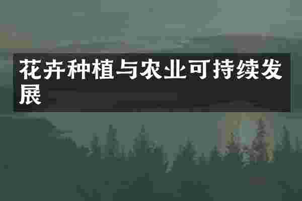 花卉种植与农业可持续发展
