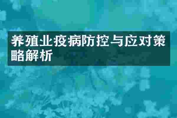 养殖业疫病防控与应对策略解析