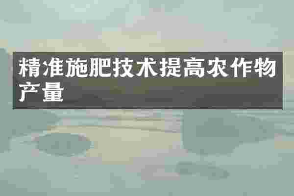 精准施肥技术提高农作物产量