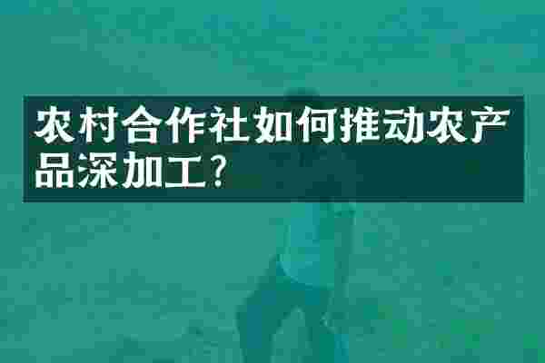 农村合作社如何推动农产品深加工？