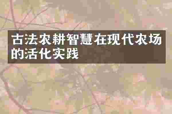 古法农耕智慧在现代农场的活化实践