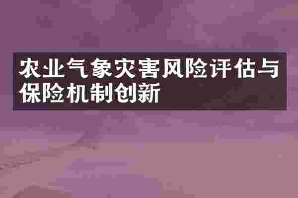 农业气象灾害风险评估与保险机制创新