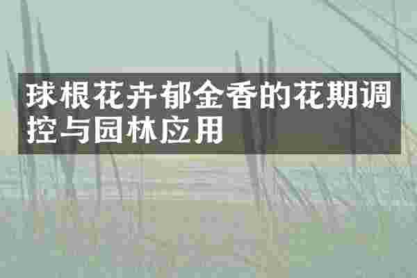 球根花卉郁金香的花期调控与园林应用