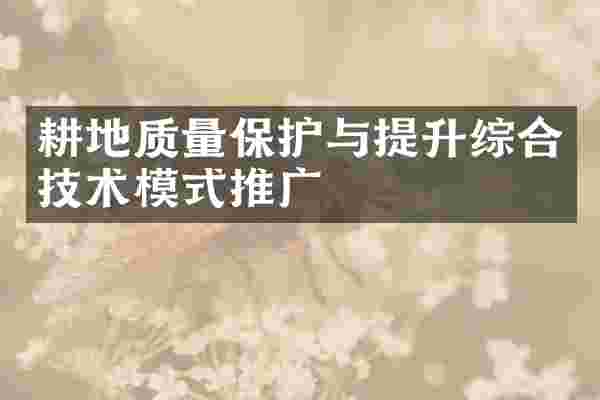 耕地质量保护与提升综合技术模式推广
