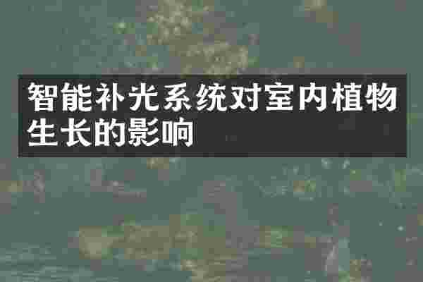 智能补光系统对室内植物生长的影响