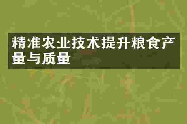 精准农业技术提升粮食产量与质量