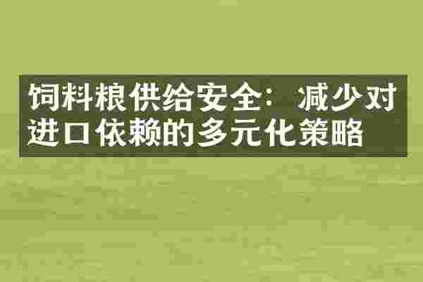 饲料粮供给安全：减少对进口依赖的多元化策略