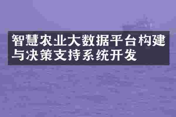 智慧农业大数据平台构建与决策支持系统开发